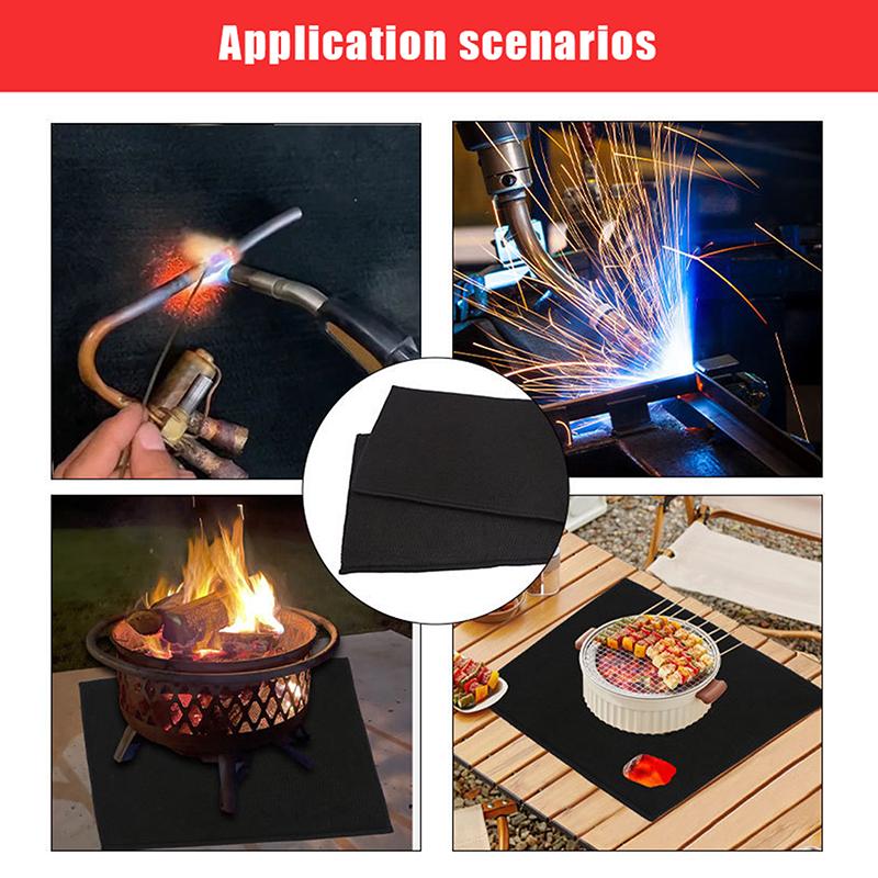 1/2/3Pcs Fireproof Pad Black Welding Protective Blanket Insulation Pad High-Temperature Pad 5mm 30 * 20cm Fireproof Durable