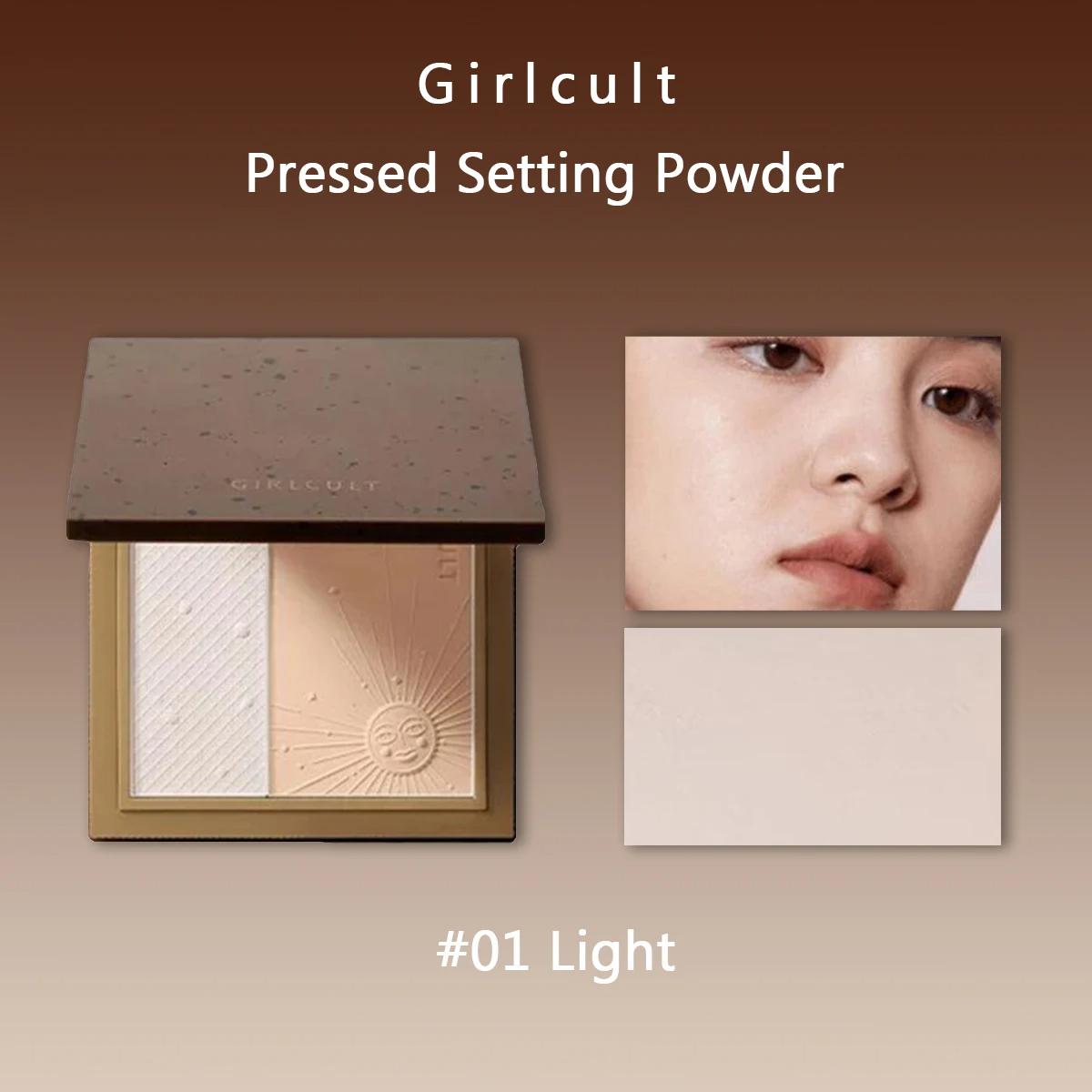 Girlcult Pressed Setting Powder,Fine Powder,Lightweight,Non-Cakey,Soft-Focus Effect,Face Makeup Setting,Matte Natural Finish 01