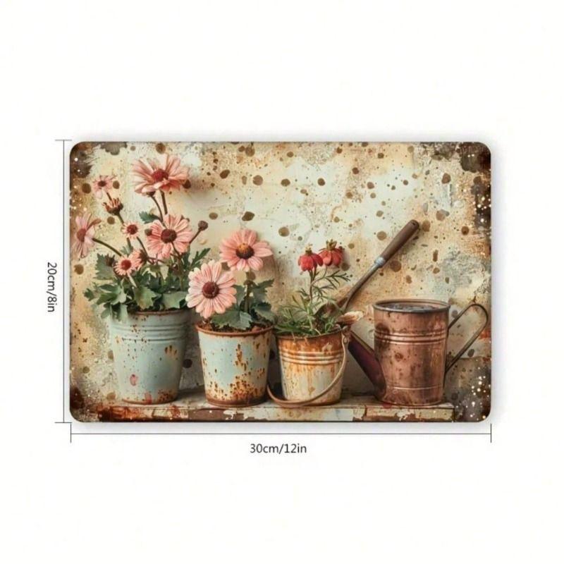 Vintage Floral Metal Wall Art, Rustproof Home Decoration for Kitchen