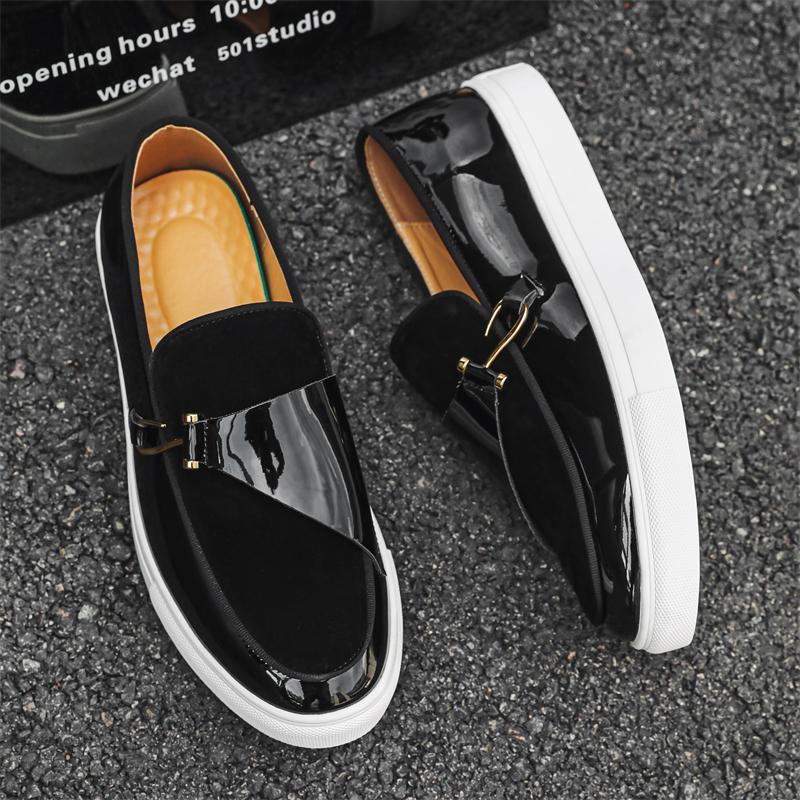 Elegante Herren Slipper Lässige Lederschuhe Herren Slipper Mokassins Atmungsaktive Herren Fahrschuhe Komfortabel Weich Kleidungsschuhwerk
