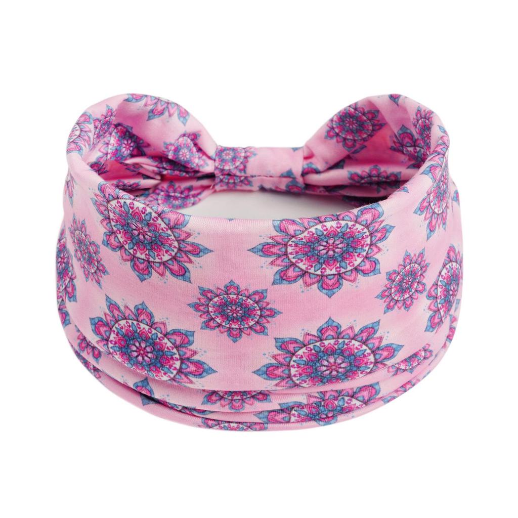Bohemian Retro Print Yoga Headband: Wide African-Inspired Headscarf for Women