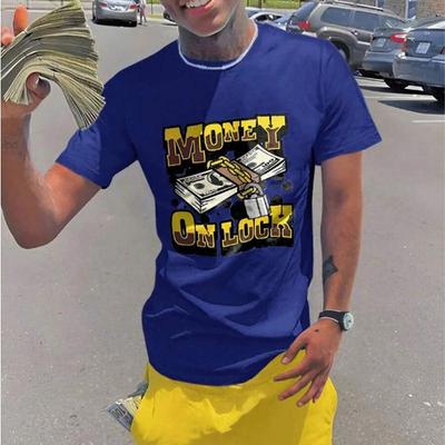 Neues Sommer Herrenmode T-Shirt Money Lock bedrucktes Herren T-Shirt Top