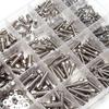 850 PCS Stainless Steel Hexagon Nut and Bolt Combination Set - Including Flat Washer Wrench - M3, M4, M5, M6 Hexagon Head, 4 Spe