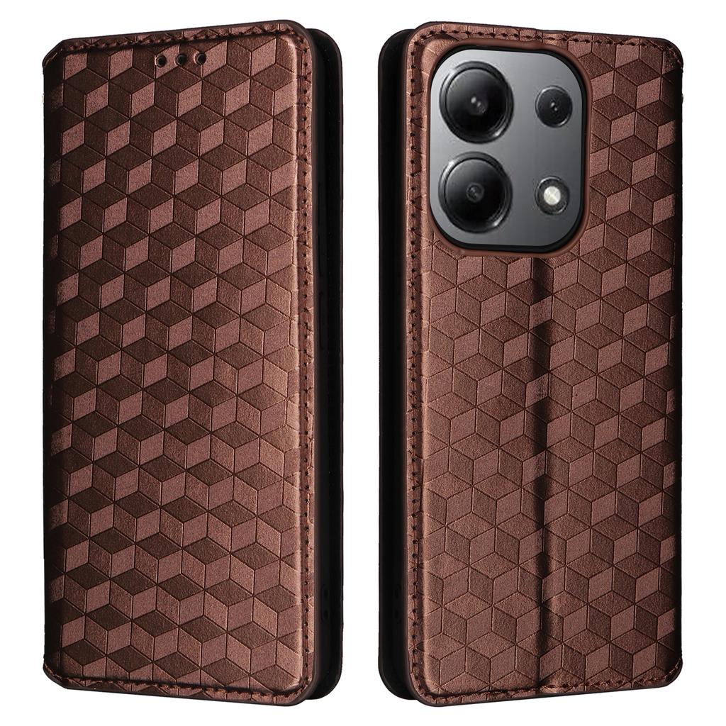 Para Xiaomi Redmi Note 13 4G Funda Billetera Soporte Protección Completa Cuero Rombos Cubierta de Teléfono