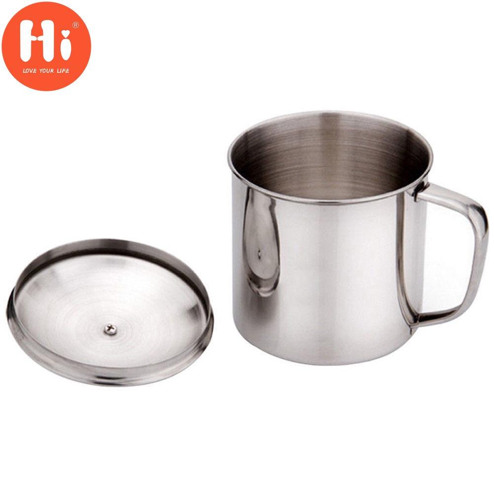 Hi Roamtic Fashion Kitchen Mug Beer Steel Camping Coffee Drinking Tea Travel 480ml Stainless Handle Cup