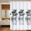 Gray Stone Shower Curtain Waterproof Mildew Proof Bath Curtain with Hanging Hooks