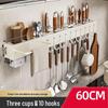 Punch-Free Wall-Mounted Kitchen Knife Rack