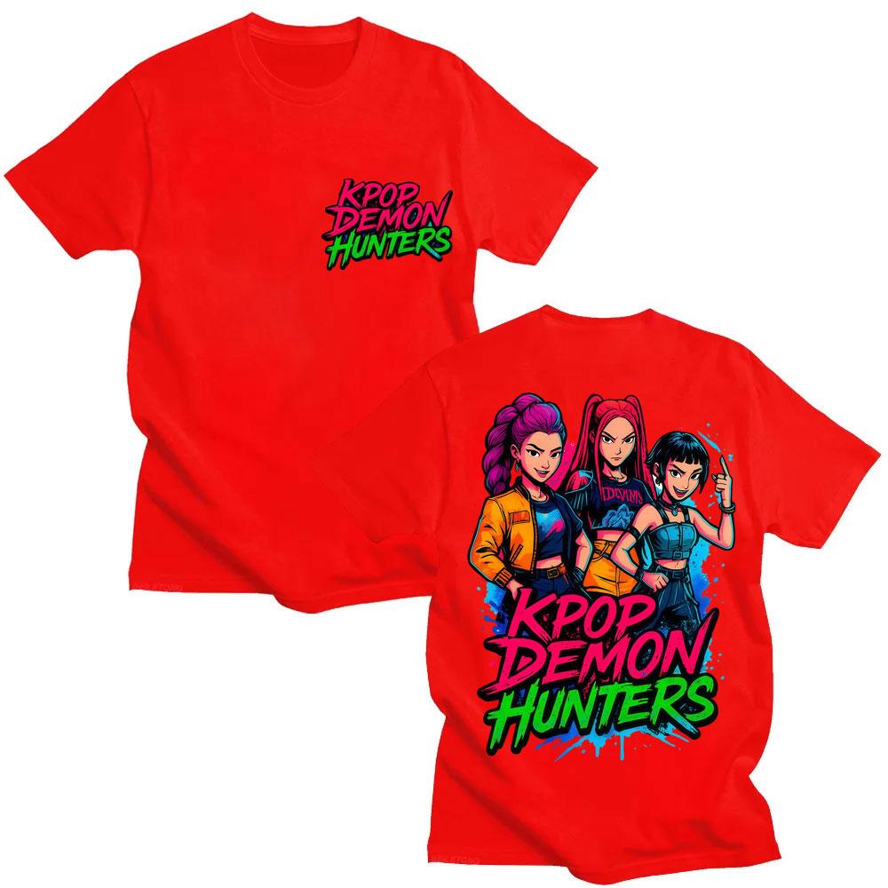 K-pop Demon Hunters Rumi Mira Zpey Classic T-shirt Men Women Trend Harajuku Cartoon T Shirt Oversized Cotton T-shirts Streetwear