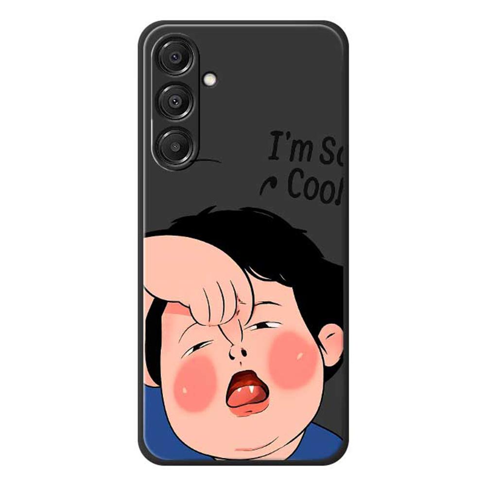 For Samsung Galaxy A16 5G/4G Case Make Faces Kid Pattern Printing Straight Edge TPU Phone Back Cover