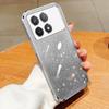 KEYSION Luxury Plating Glitter Phone Case for Xiaomi POCO F6 Pro Transparent Soft TPU Shockproof Back Cover for POCO F6 Pro