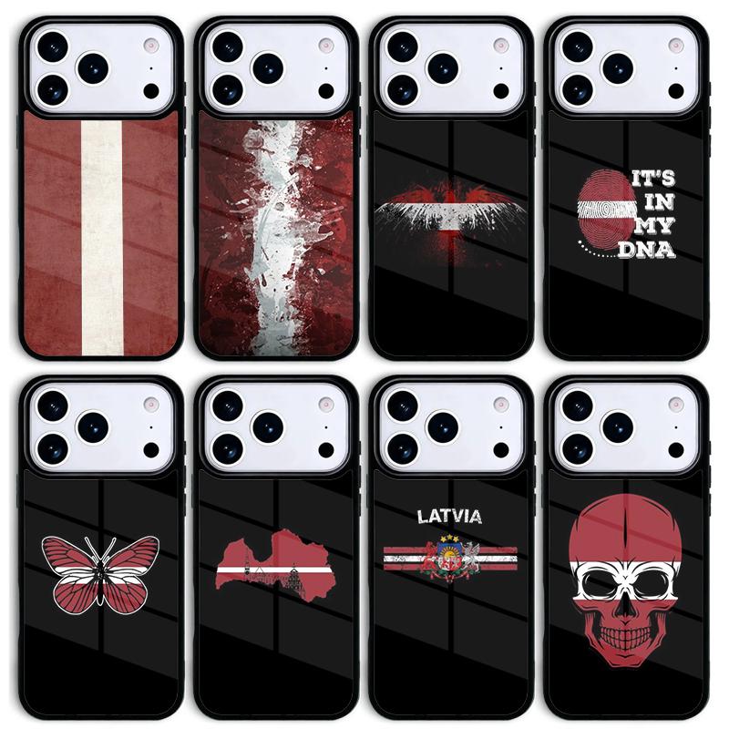 Lettland Flagge DRUCK Handyhülle für IPhone 17 AIR 16pro Max 15 14 13 12 11 Stoßfängerhülle
