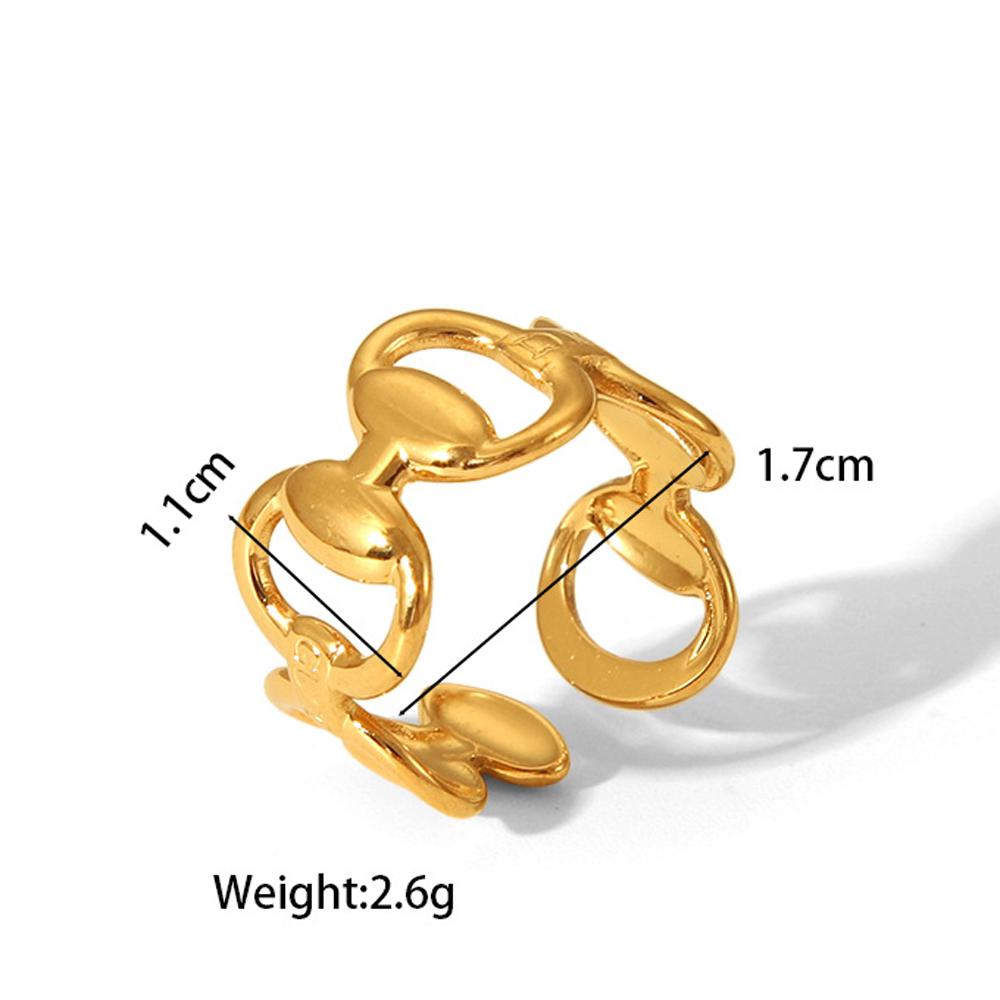 Yori New Stainless Steel Jewelry Minimalist Metal Golden 18 K PVD Plated Opening Ring for Women Waterproof Metal Jewelry