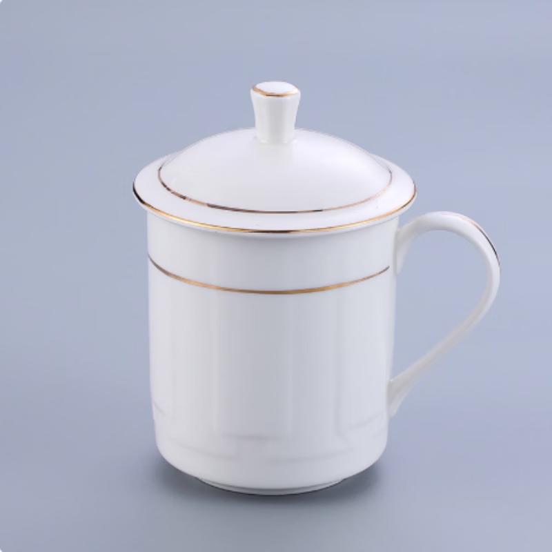 500ML Ceramic Teacup with Lid & Handle