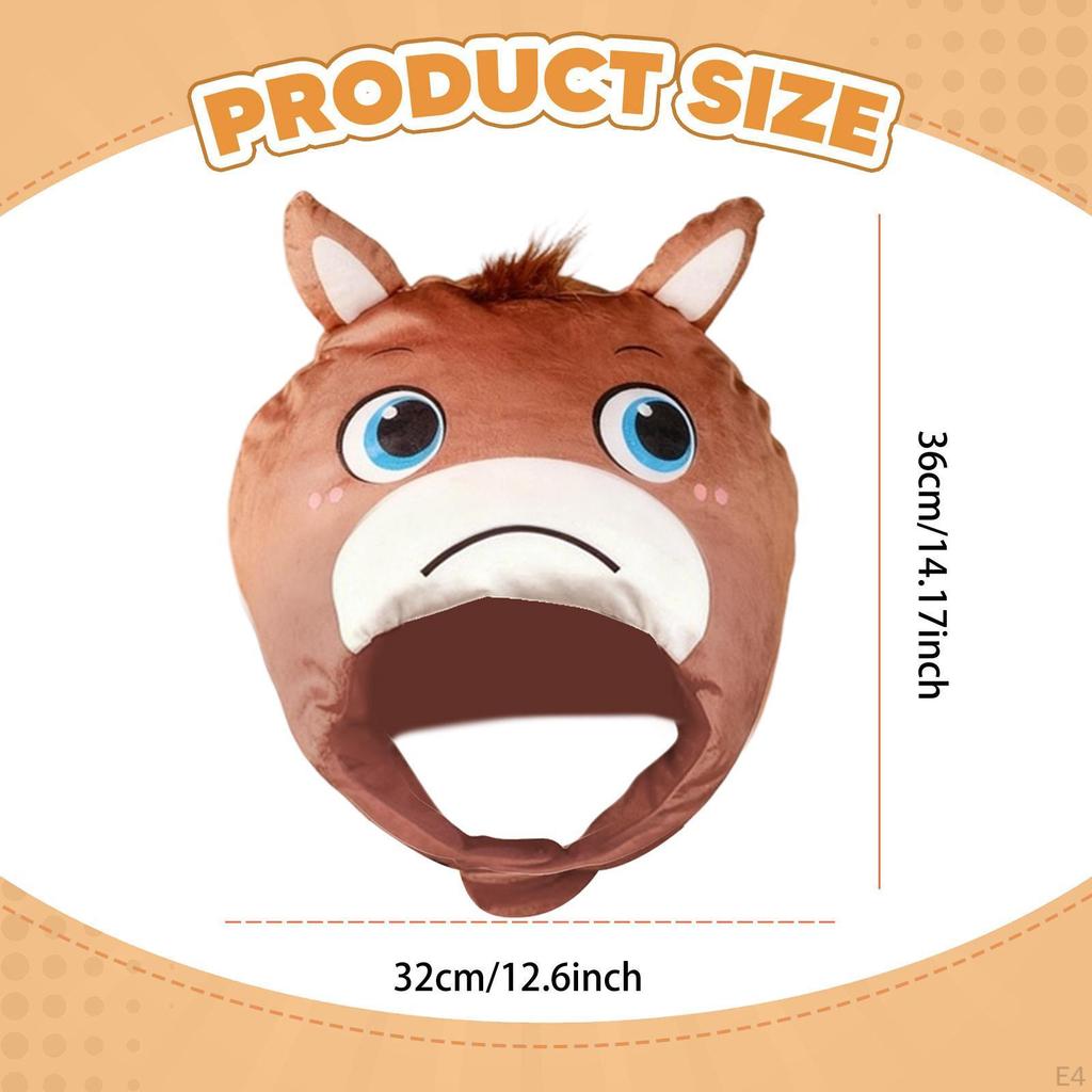 Horse Hat Cartoon Novelty Headdress for Role Play Cosplay Winter Festival