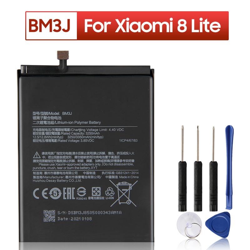 NEW Replacement Battery For Xiaomi 8 Lite MI8 Lite BM3J Phone Battery 3350mAh