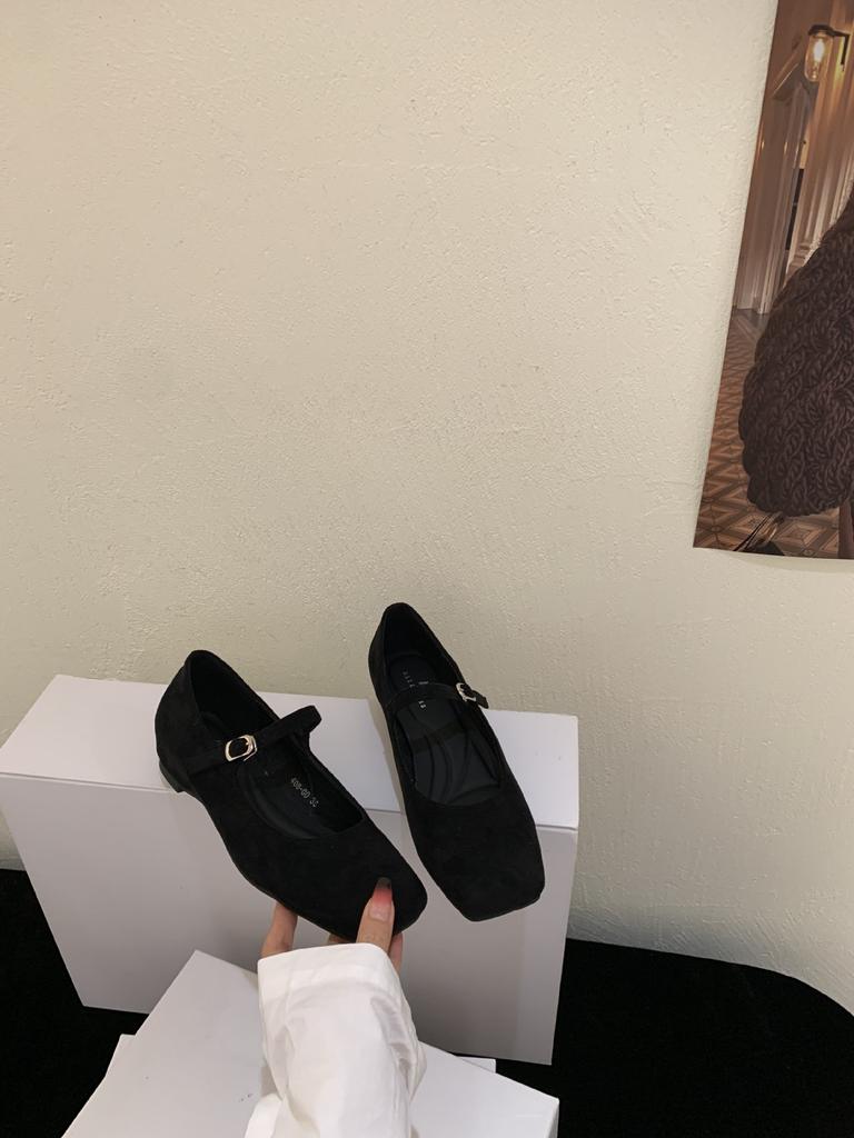 French Retro Mary Jane Shoes Women's Autumn Models with Flat Bottom Square Head Single Shoes Inner Height Increase with Skirt Women's Shoes