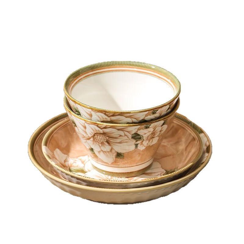 Zestaw ceramicznych misek na ryż w japońskim stylu Abay, podszkliwnych