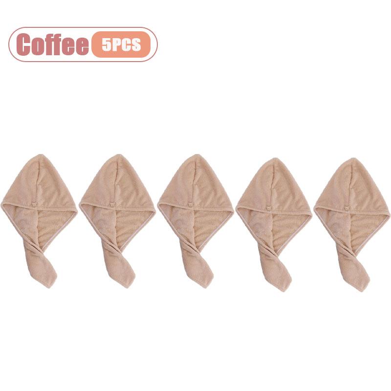 1-10PCS Womens Hair Drying Turban Coral Velvet Quick Dry Towel Cap Long Hair Shampoo Bathroom Toiletries Wraps Accessories