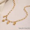 Elegant 18K Gold-Plated Stainless Steel Paperclip Letter Necklace