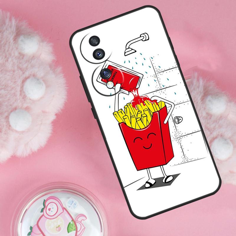 French Fries Burger Pizza Case For Honor Magic 6 5 7 Lite Honor 200 Pro 50 70 90 Lite X9b X9a X8b X8a X8 X9 X9c Cover