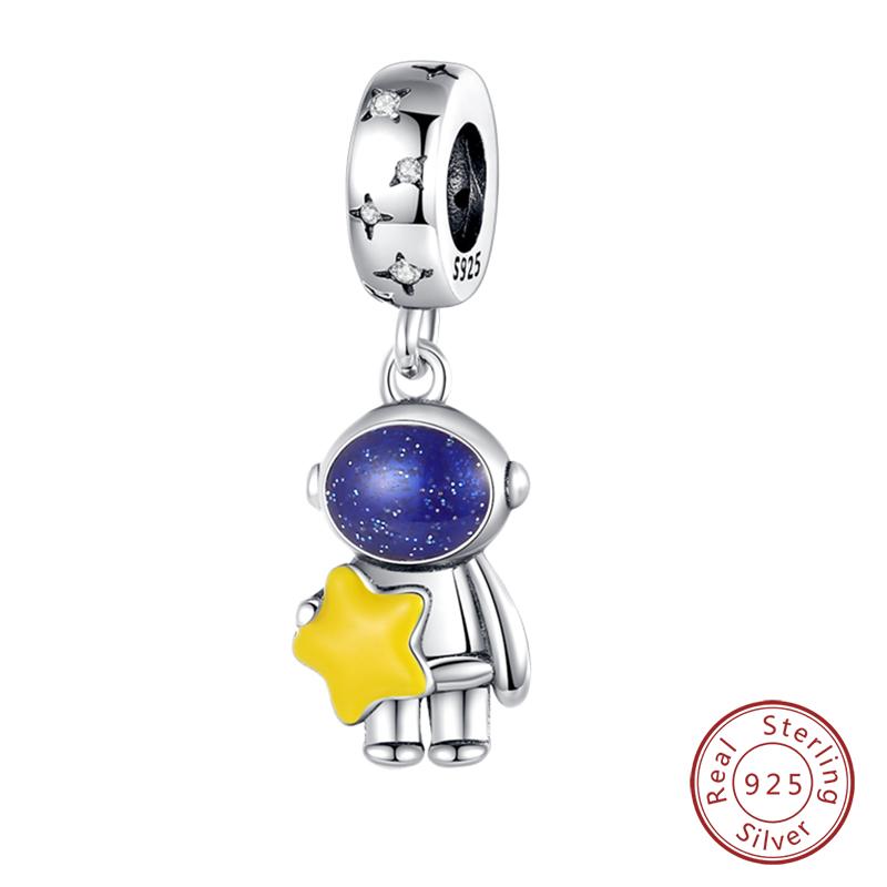 100% Copper Fashion Space Travel Collection Rocket Astronaut Charms Beads Fit Qikaola Original Bracelet Diy Jewelry