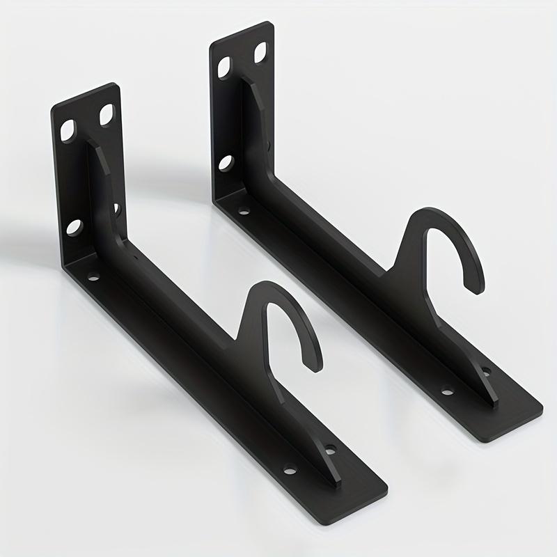 2pcs Heavy-Duty Metal Wall Hooks - Sturdy Triangle Shelf Support Bracket for Wardrobe, Closet, Entryway - Durable Furniture Hardware Organizer