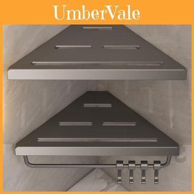 Wall Mount Corner Bathroom Shelving Unit With Antipunch Design For Toilet And Kitchen Storage
