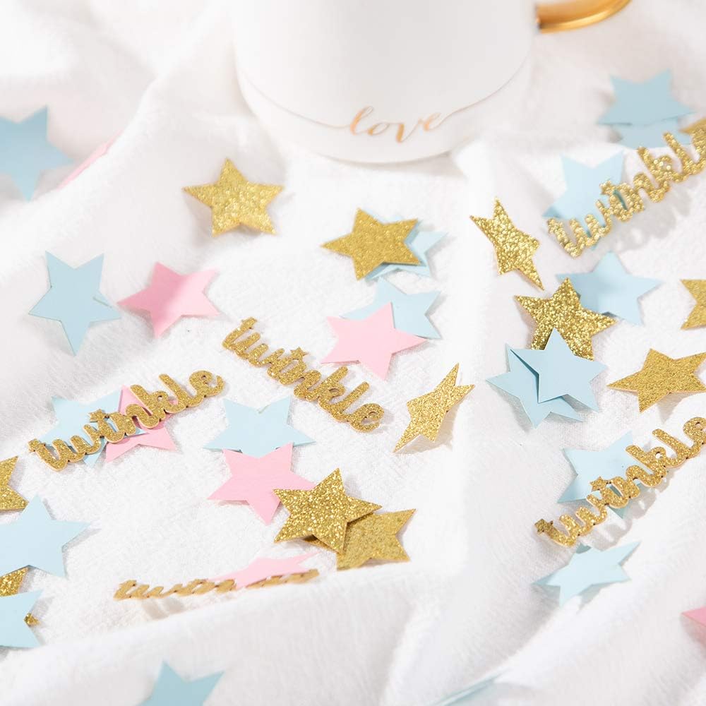 Twinkle Star Glitter Paper Confetti for Baby Shower Gender Reveal Party Decorations Baby Birthday Party Supplies
