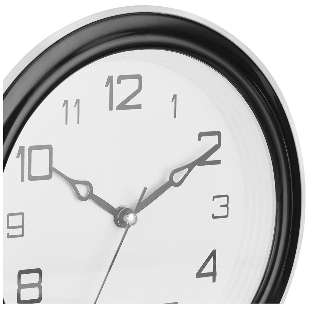 Abstract Wall Clock | Round | Plastic | 8 Inch | Black - Analog