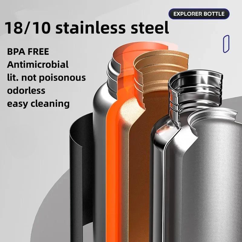 Portable Stainless Steel Vacuum Thermos Tea and Water Separation Smart Temperature Display One-Button Operation