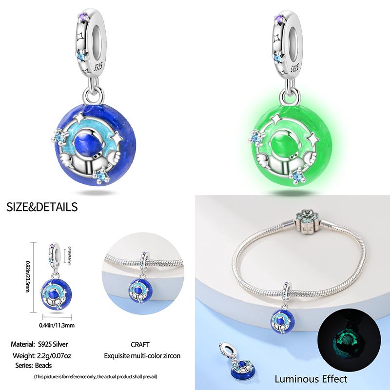 Copper Luminous Astronaut Planet Spaceship Elf Deer Charms Beads Fit Diy Original Bracelets Necklace Jewelry