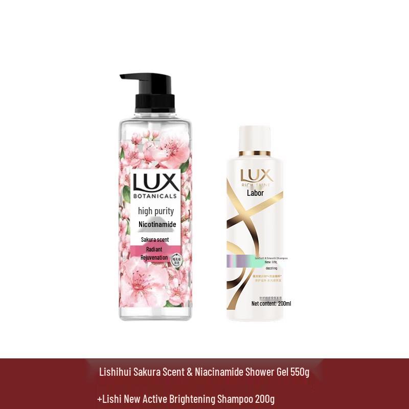 Lux Cherry Blossom Niacinamide Body Wash & Radiant Shampoo Set