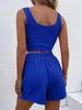 2025 Summer Women's Knitted Sleeveless Casual Solid Color Set