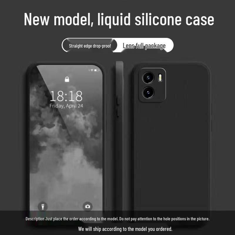 Vivo Y10 Solid Color Liquid Silicone Case - Full Coverage, Anti-Drop, Soft Edge