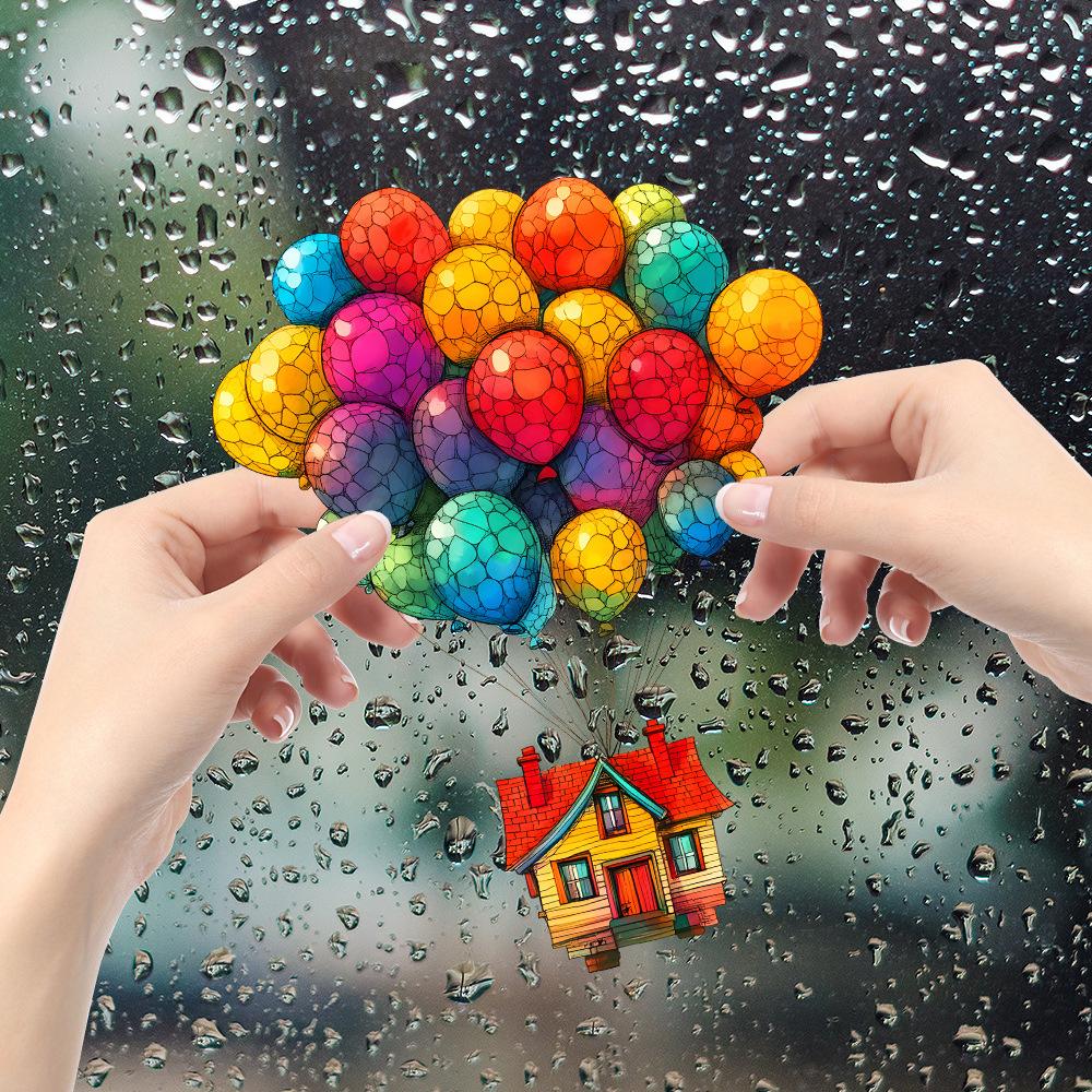 Painted House, Balloon Glass Windows Home Beautification and Decoration, Static Electricity Window Stickers