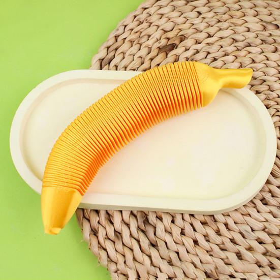 3D Printed Retractable Banana Toy Stress Relief Bendable Banana Cucumber Fidget Toy Flexible Fruit Shape Anti-anxiety Desk Toy
