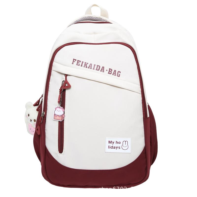 Student schoolbag new casual large-capacity backpack men's color matching small fresh and lightweight backpack girl
