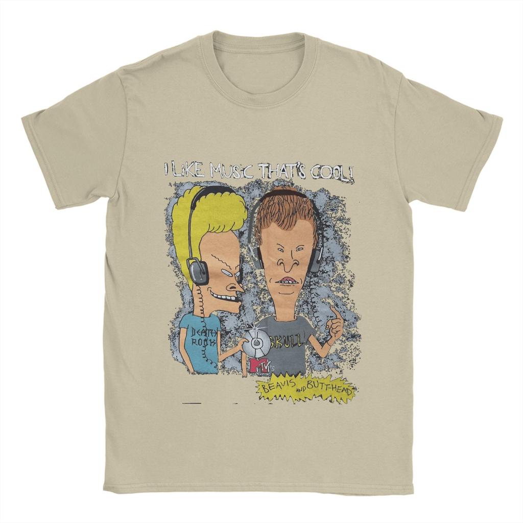 Beavis and Butt Head Herren T-Shirt Crazy Tees Kurzarm Rundhals T-Shirt Reine Baumwolle Geburtstagsgeschenk Kleidung