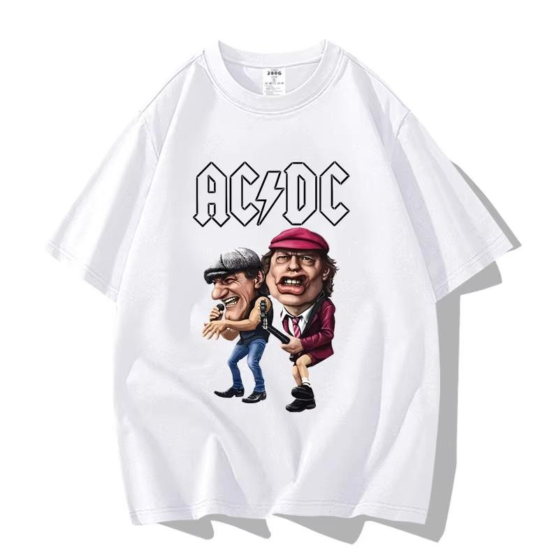 Amerikanische Streetpunk-Rockband ACDC Hip Hop Kurzarm-T-Shirt Kleidung Kleidung Lässig Herren- und Damen-T-Shirt aus 100% Baumwolle