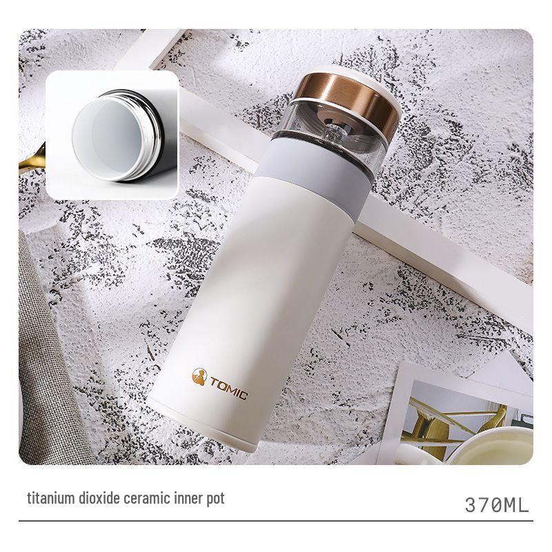 TOMIC Ceramic-Lined Insulated Tea Infuser Bottle