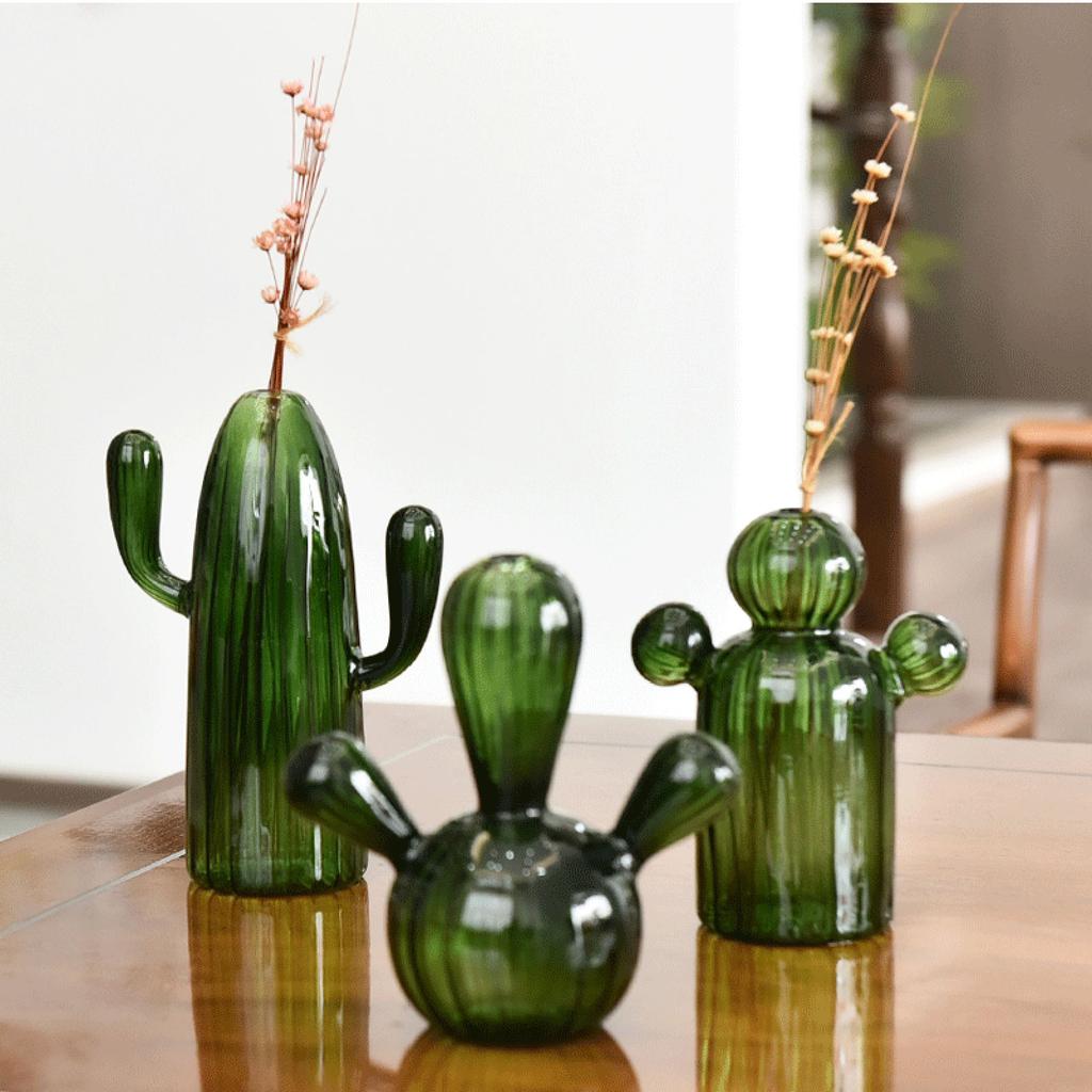 Cactus Glass Vase Hydroponic Plant Flowerpot Livingrooms Decorations Aromatherapy Bottle Flower Arrangement Home Decors
