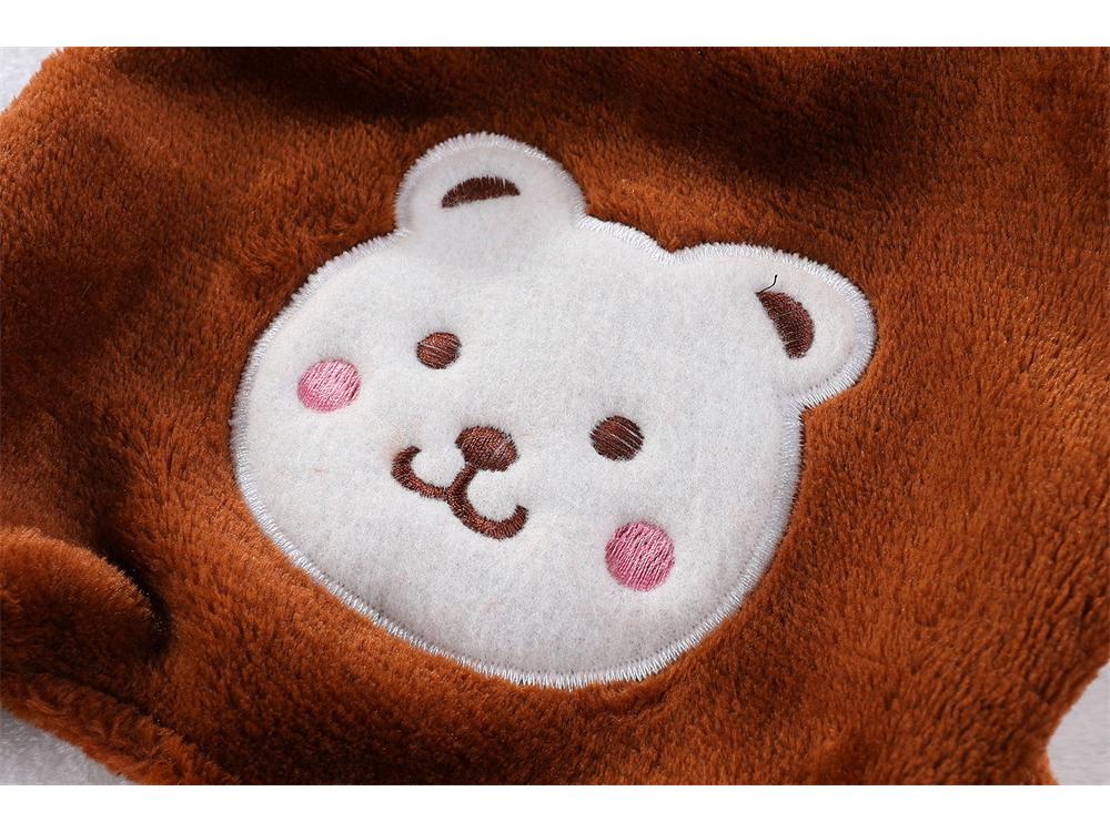 Verdickter Flanell Vierbeinige Haustierkleidung für Herbst/Winter - Anleinbar, Ohne Kapuze, Passt Hunden und Katzen