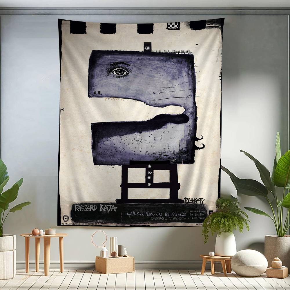 Retro Ryszard Kaja Artworks Hanging Bohemian Tapestry Bohemian Wall Tapestries Mandala Kawaii Room Decor 100X70CM