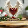 2D Flat Table Sign Acrylic Prayer Wings Angel/Fairy/Nativity Scene Desktop Ornament for Tabletop Shelf Mantel Decor