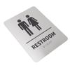 Braille Handicap Bathroom Sign 8 X 6in Self Adhesive Brushed Stainless Steel Unisex Restroom Sign for Businesses Offices