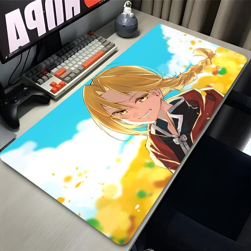 Mousepad Large Gaming Accessories Fullmetal Alchemist Mouse Pad Custom Home Keyboard Pad Office Pc Gamer Cabinet Table Mat