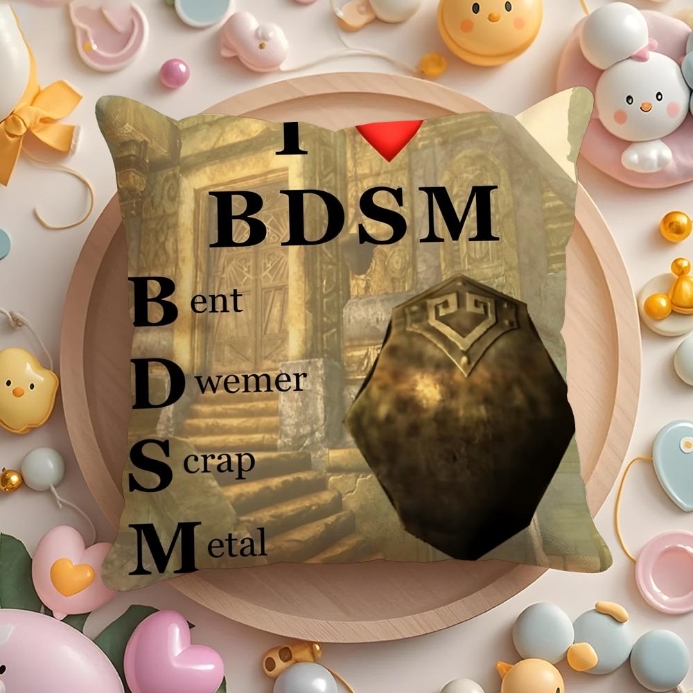 Hey Du Du Bist Endlich Wach SSkyrim Meme Kissenbezug Plüschstoff Weich Zweiseitig Bedruckt Sofa Warmes Zuhause Kissenbezug