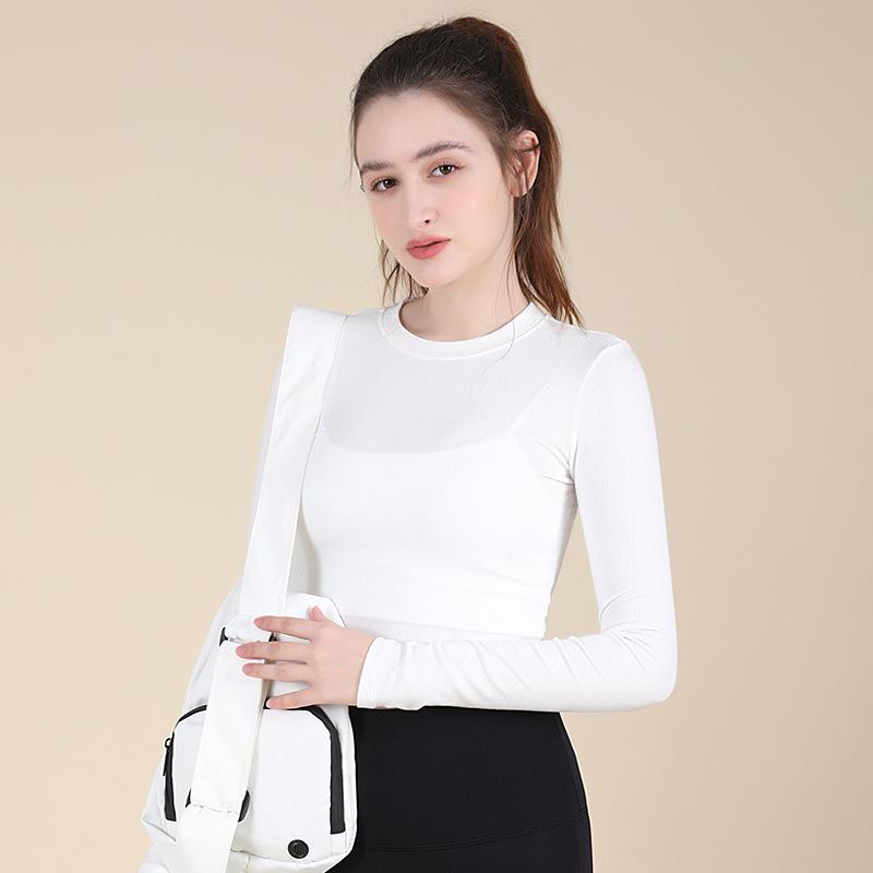 Women s Ribbed Slimming Long Sleeve Yoga & Fitness Top Medium