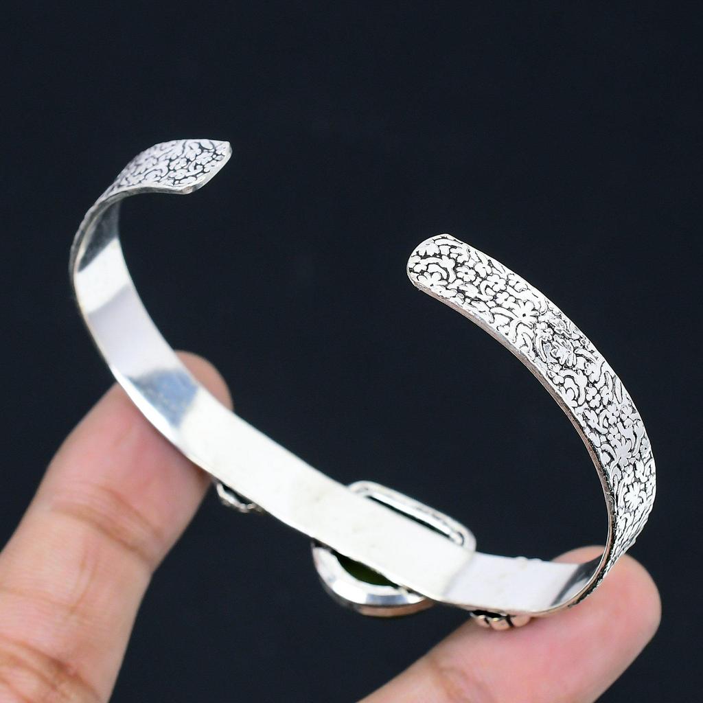 Mothers Day Deal Sterling Silver Polychrome Jasper Stone Wife Bangle Bracelet