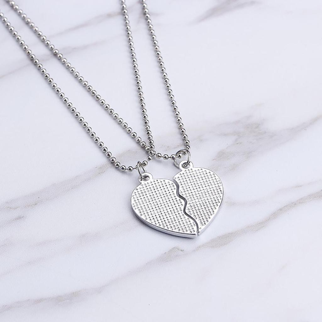 2Pcs Fashion Jewelry Best Friends Heart Letter Pendant Necklaces